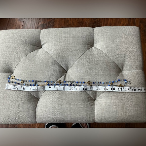 VIRGIN SAINTS & ANGELS Wrap Necklace with Crystals and Peace Cross - Picture 4 of 4